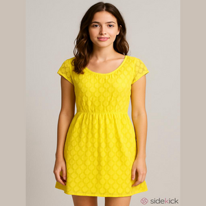 Roz & Ali Yellow Lace Dress Women's Size 10